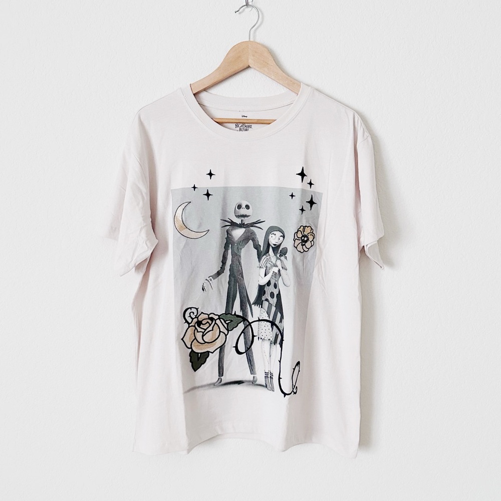NEW The Nightmare Before Christmas Graphic Tee in Cream and Black